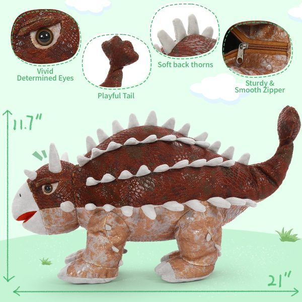Ankylosaur Stuffed Animals Dinosaur Plush Toys, 21 Inches - Image 4