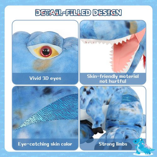 Life Size T Rex Plush Toy Dino Stuffed Animals, 9.1 FT - Image 2