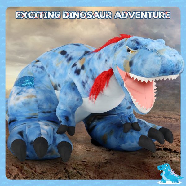 Life Size T Rex Plush Toy Dino Stuffed Animals, 9.1 FT - Image 3