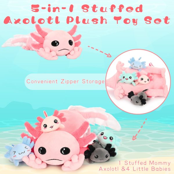 Axolotl Stuffed Animals Salamander Plush Toys, 31 Inches - Image 3