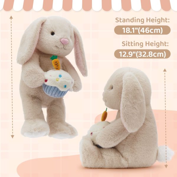 Birthday Bunny Plush Toys, Dark Beige, 18 Inches - Image 2