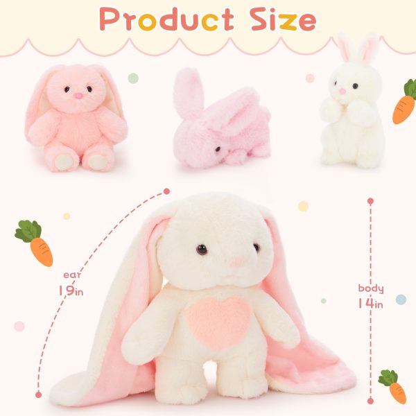 Floppy Ear Bunny Stuffed Animals Easter Rabbit Plushies, 14 Inches - Image 3