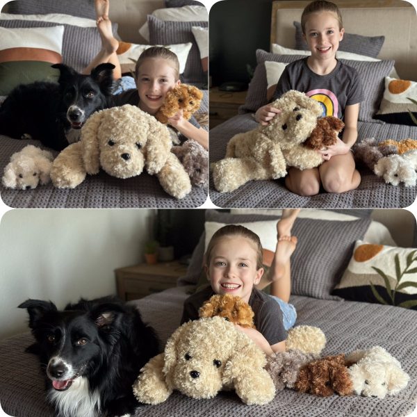 Dog Stuffed Animals Puppy Plush Toys, Light Brown, 23.6 Inches - Image 2