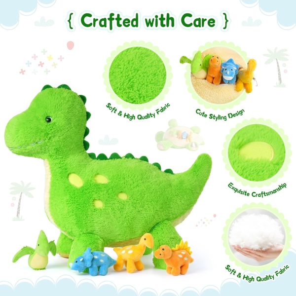 Dinosaur Plush Toy Playset, Green, 26 Inches - Image 2