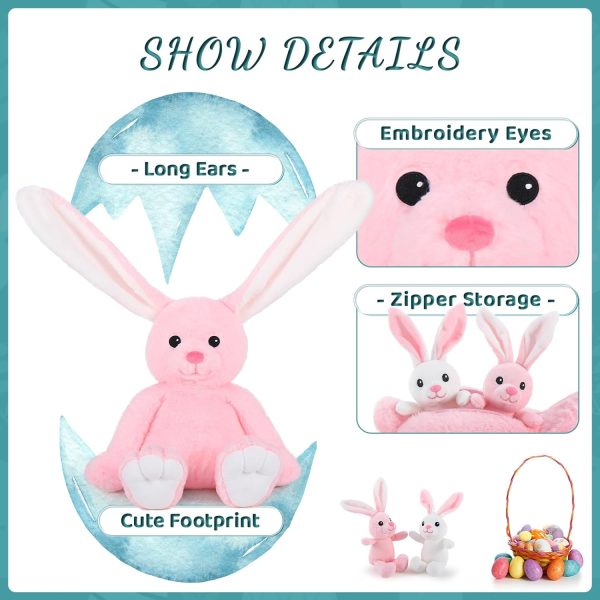 Bunny Plush Toys Rabbit Stuffed Animals, Pink, 20 Inches - Image 4