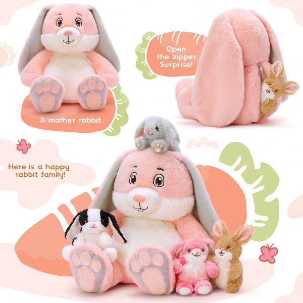Floppy Eared Bunny Stuffed Animals Rabbit Plush Toys, 18 Inches - Image 4