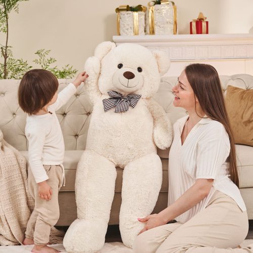 Giant Teddy Bear Stuffed Toy, Beige, 39/47/55/59 Inches - Image 5