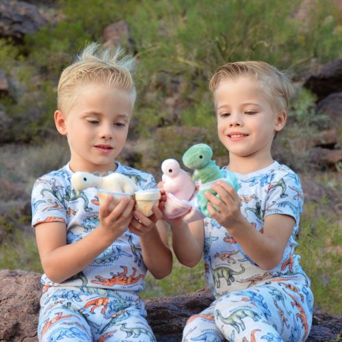 Dinosaur Stuffed Toy with 3 Baby Dinosaurs, Green/Pink/Grey, 23.6 Inches - Image 6