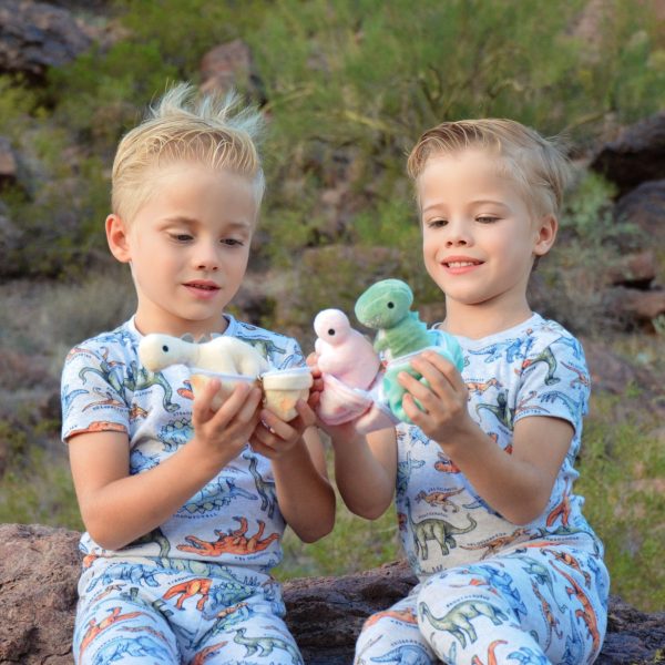 Dinosaur Stuffed Toy with 3 Baby Dinosaurs, Green/Pink/Grey, 23.6 Inches - Image 6