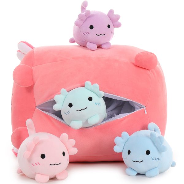 Axolotl Plush Toy Set, Pink, 16.5 Inches - Image 4