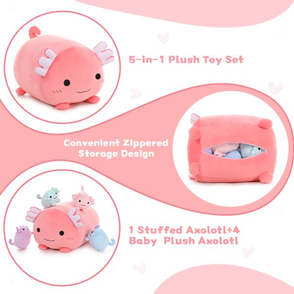 Axolotl Plush Toy Set, Pink, 16.5 Inches - Image 7