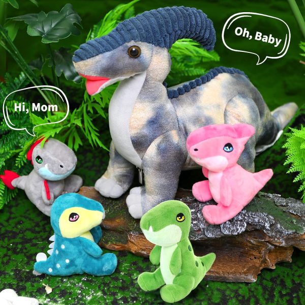 Parasaurolophus Dinosaur Plush Toy Set, 22 Inches - Image 2