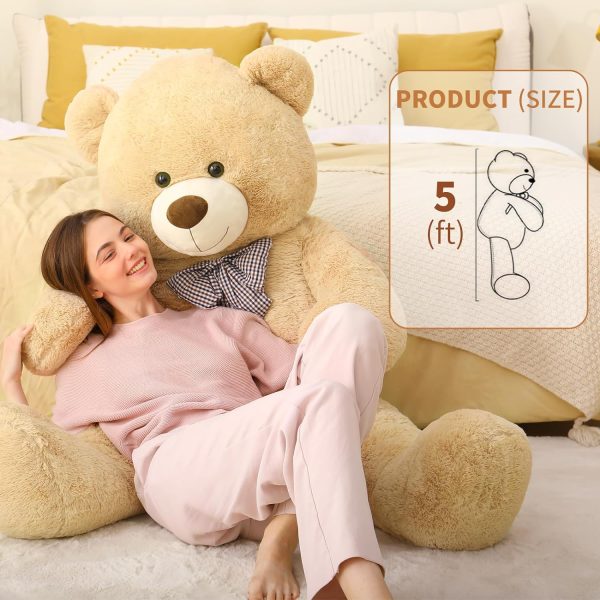 Giant Teddy Bear Stuffed Animals, Light Brown, 47/55/59/71 Inches - Image 12