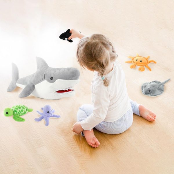 White Shark with 5 Little Sea Creatures, 23 Inches - Image 6