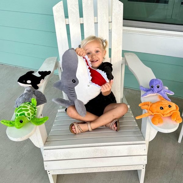 White Shark with 5 Little Sea Creatures, 23 Inches - Image 2