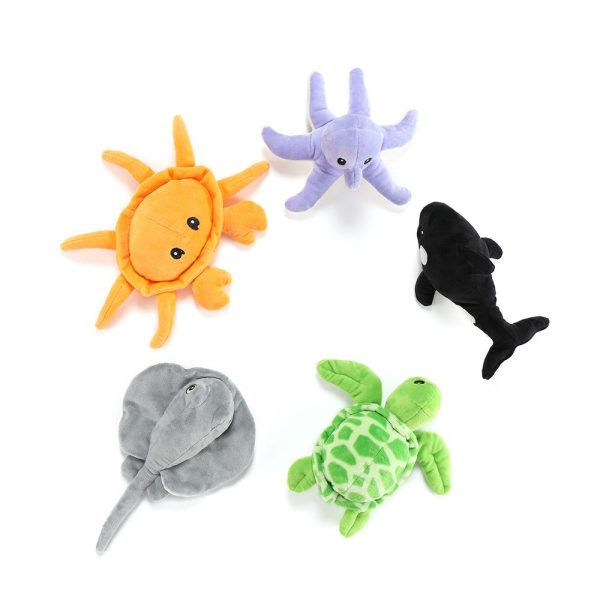 White Shark with 5 Little Sea Creatures, 23 Inches - Image 5
