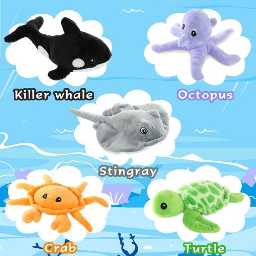 White Shark with 5 Little Sea Creatures, 23 Inches - Image 7