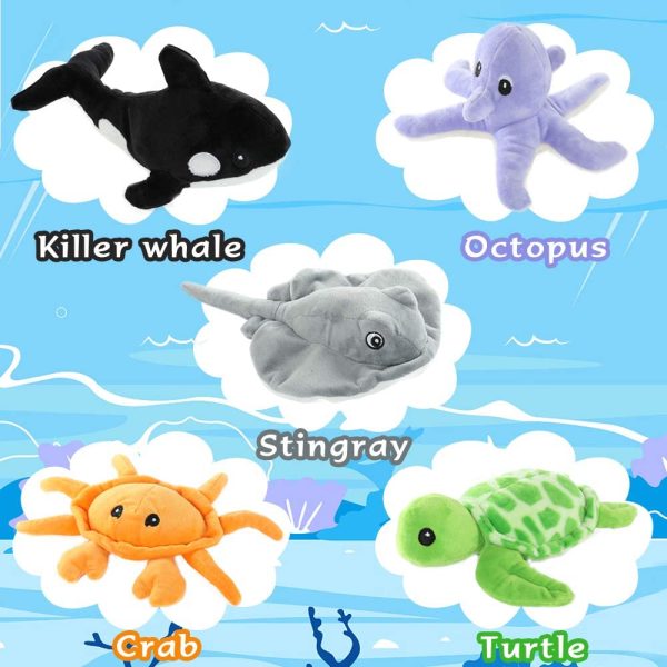 White Shark with 5 Little Sea Creatures, 23 Inches - Image 7