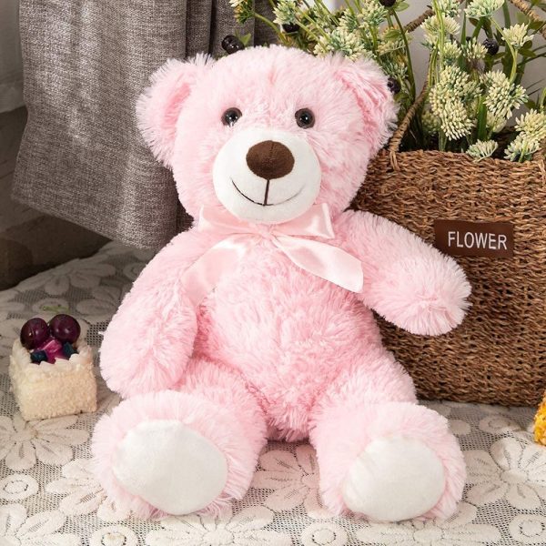 3-Piece Teddy Bears, Pink, 13.8 Inches - Image 2