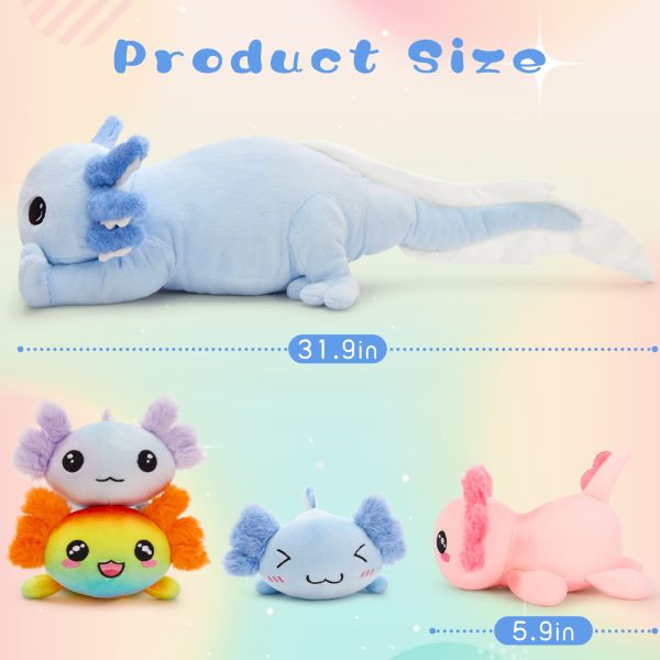 Axolotl Stuffed Animals Salamander Plush Toys, 31 Inches - Image 15